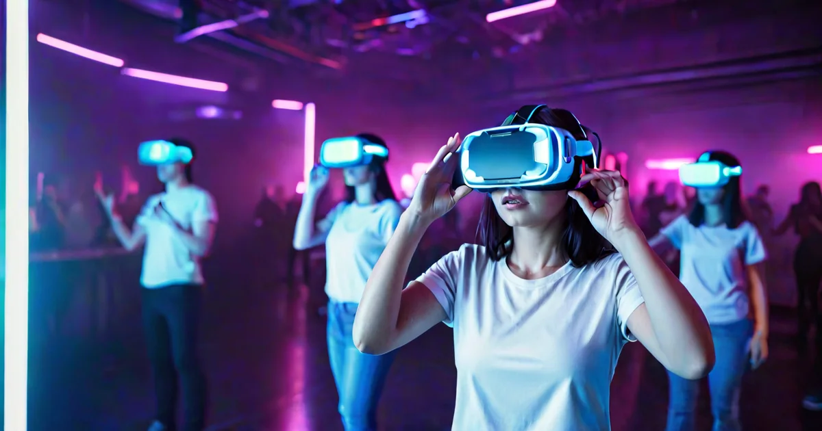 VR-аттракцион на мероприятии: до 10 гостей играют одновременно, остальные смотрят за границей зоны