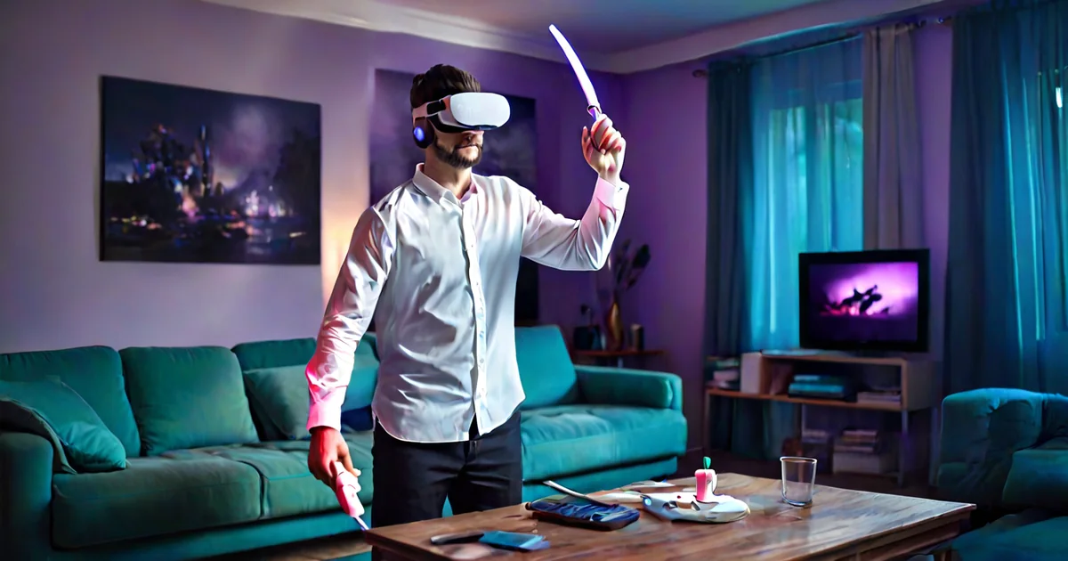 VR дома для компании: один играет, остальные смотрят на телевизоре и болеют